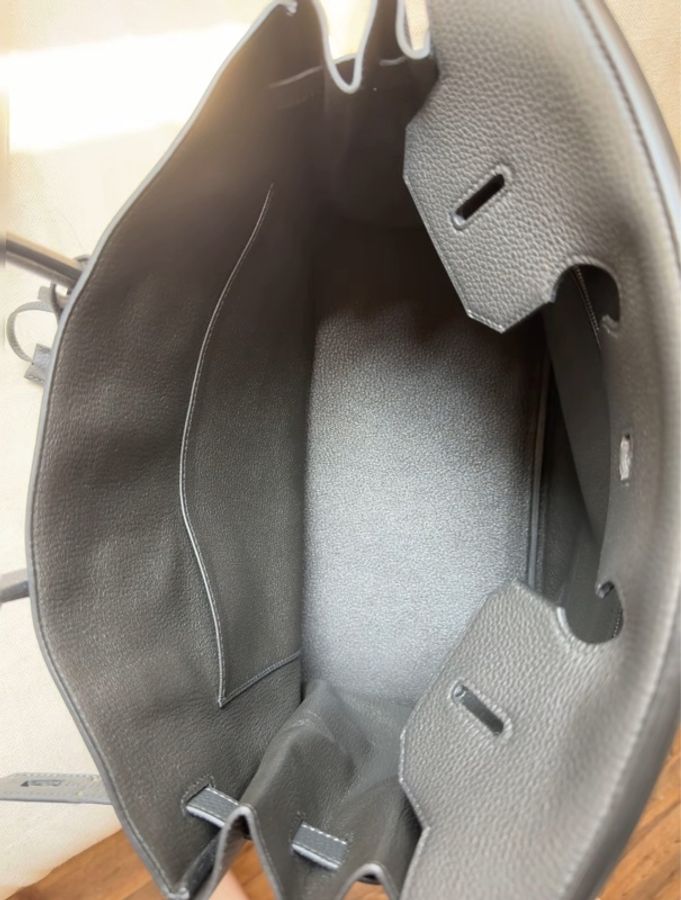 愛馬仕 Hermes birkin35 黑銀togo T刻-6