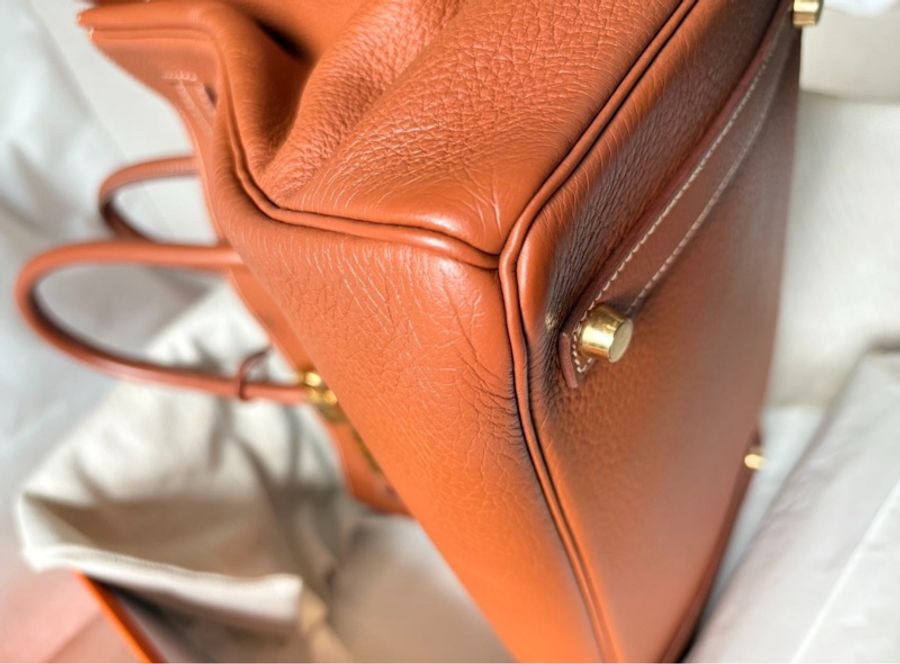 愛馬仕 Hermes birkin35 銅棕色 TS馬鞍皮 框C刻-4