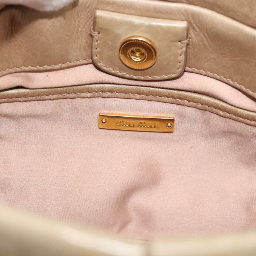 【日本直送】Miu Miu 手提包 皮革 兩用 米色 金色 正品 bs36293V-18