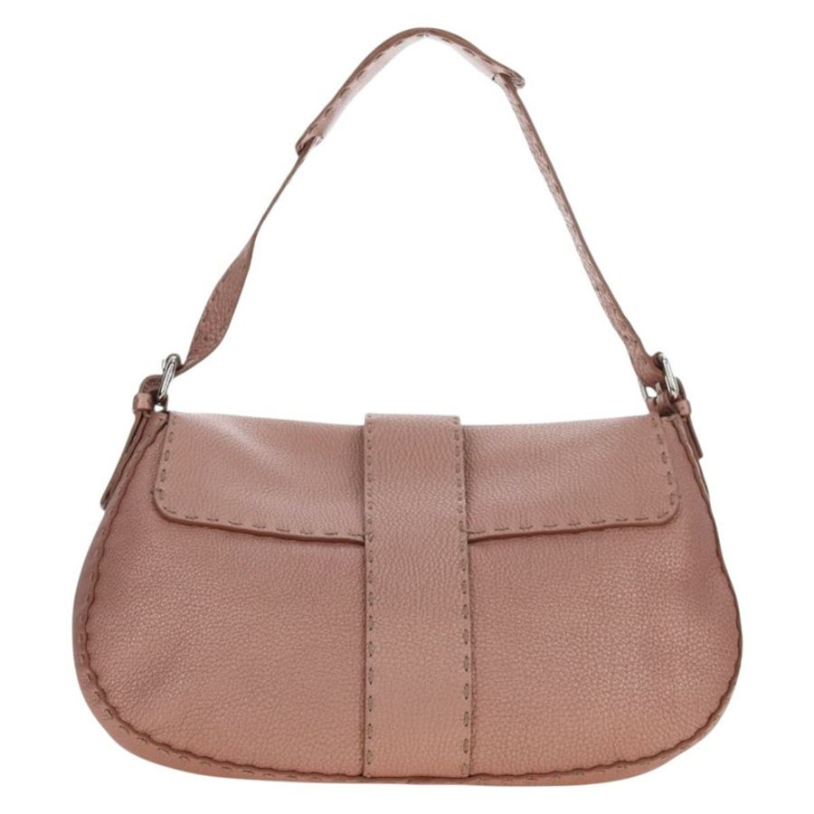 【日本直送】FENDI Celeria Baguette 單肩包 皮革 粉紅色 銀色 正品 ki6700V-1
