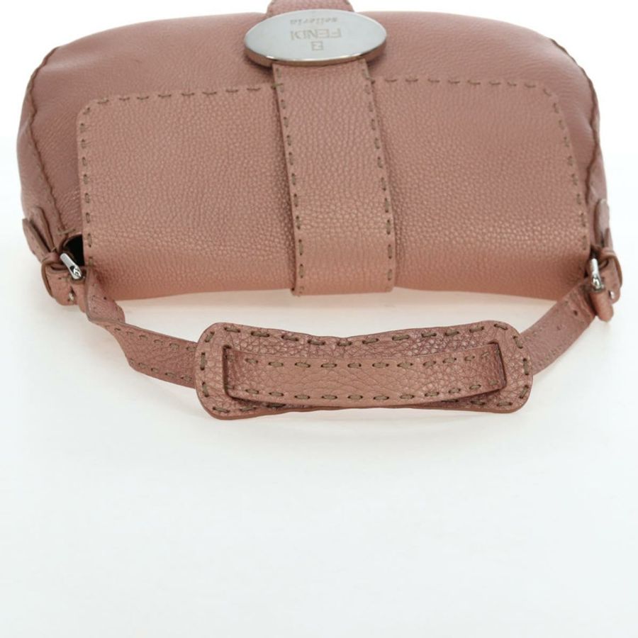 【日本直送】FENDI Celeria Baguette 單肩包 皮革 粉紅色 銀色 正品 ki6700V-6