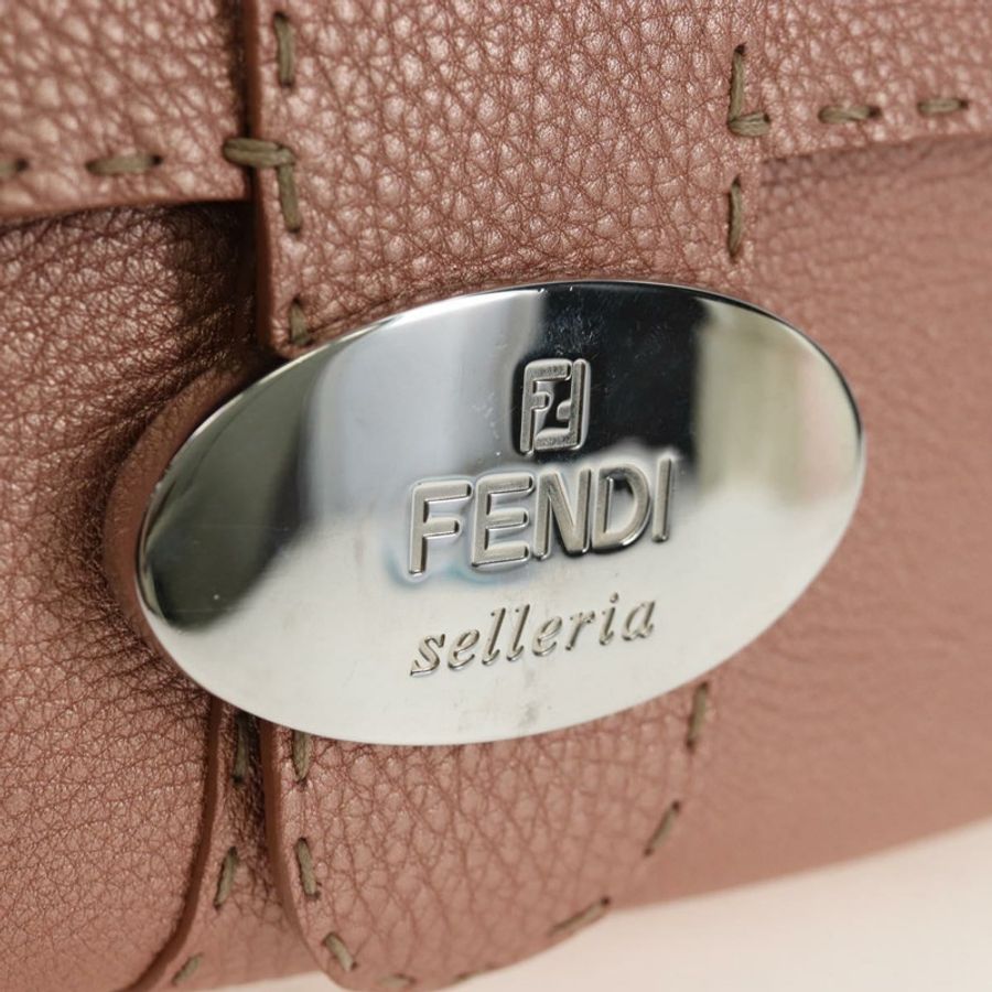 【日本直送】FENDI Celeria Baguette 單肩包 皮革 粉紅色 銀色 正品 ki6700V-16