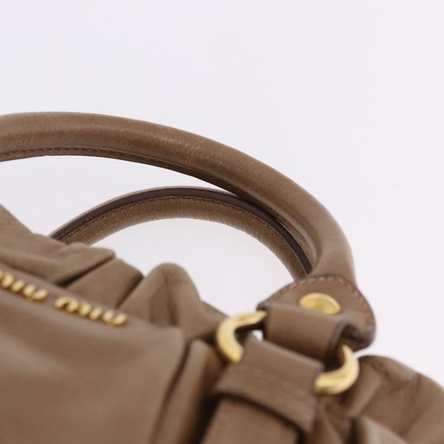 【日本直送】Miu Miu 手提包 皮革 兩用 棕色 金色色調 正品 yk20653M-7