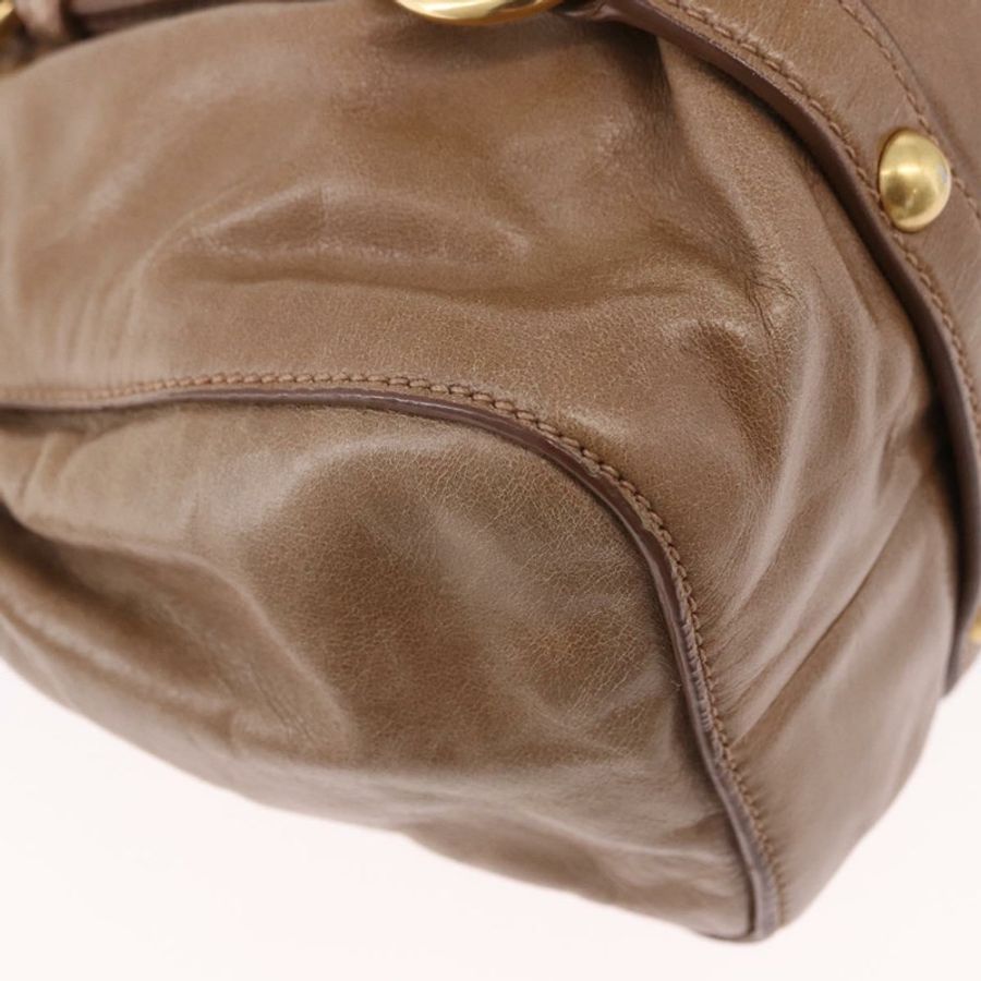 【日本直送】Miu Miu 手提包 皮革 兩用 棕色 金色色調 正品 yk20653M-16