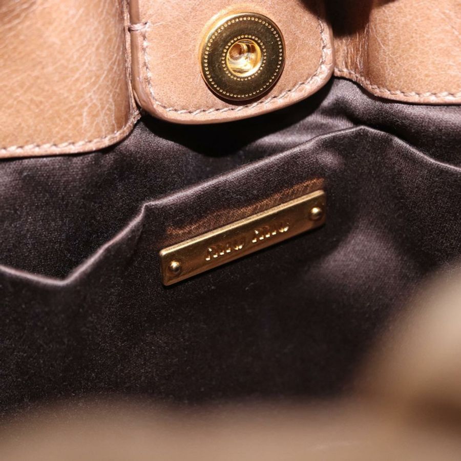 【日本直送】Miu Miu 手提包 皮革 兩用 棕色 金色色調 正品 yk20653M-19