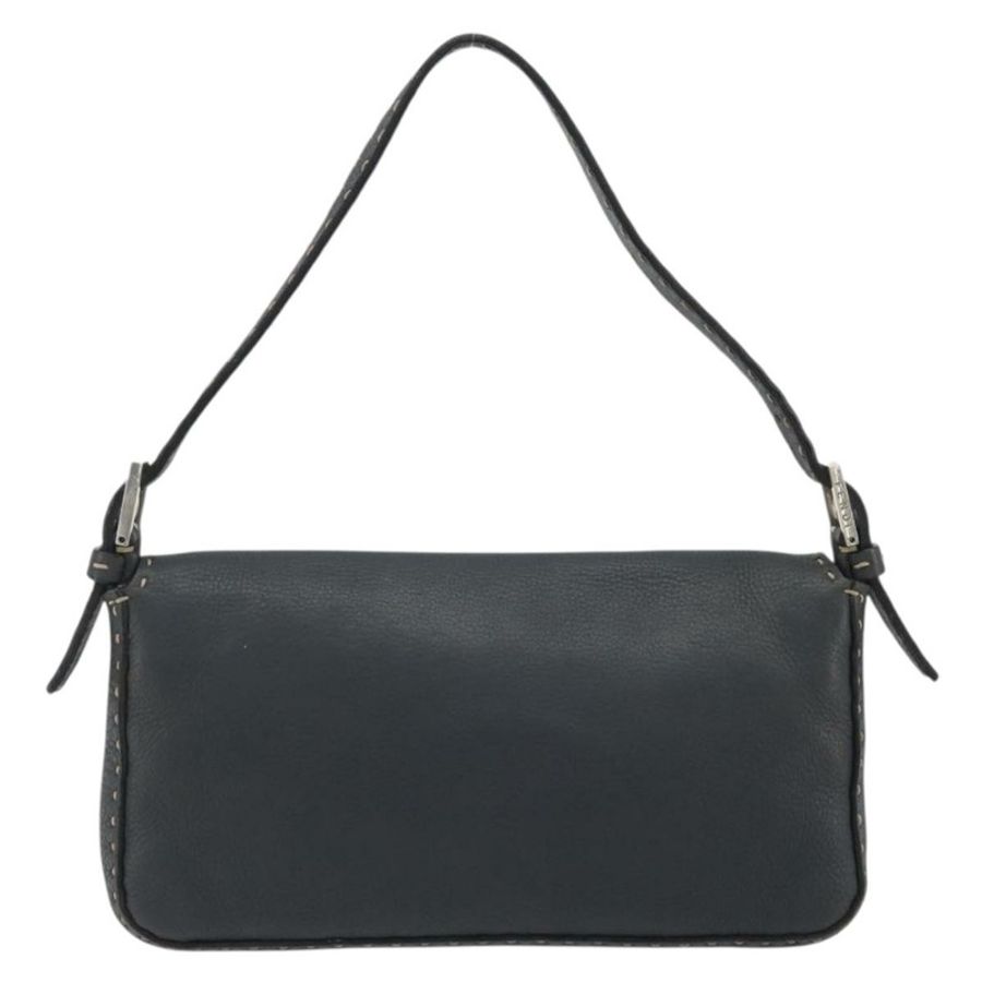 【日本直送】FENDI Celeria Mamma Baguette 單肩包 皮革 灰色 銀色 正品 yk20674M-1
