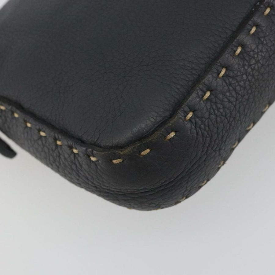【日本直送】FENDI Celeria Mamma Baguette 單肩包 皮革 灰色 銀色 正品 yk20674M-15