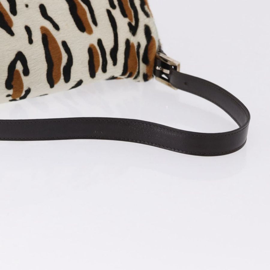 【日本直送】FENDI 豹紋 Mamma Baguette 單肩包 Harako 白銀 Auth yk20700SAM-6