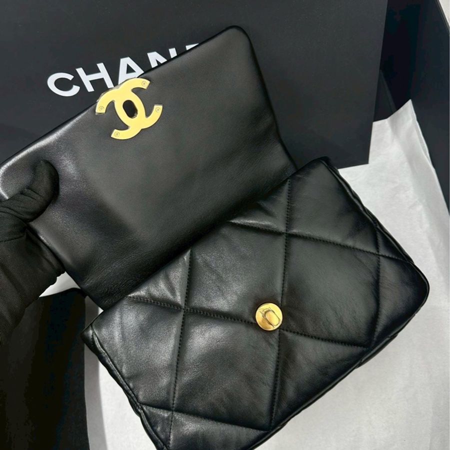 全配🈶購證😍人生包款❤️🔥Chanel香奈兒黑金小號19bag鏈條單肩斜挎手提包-13