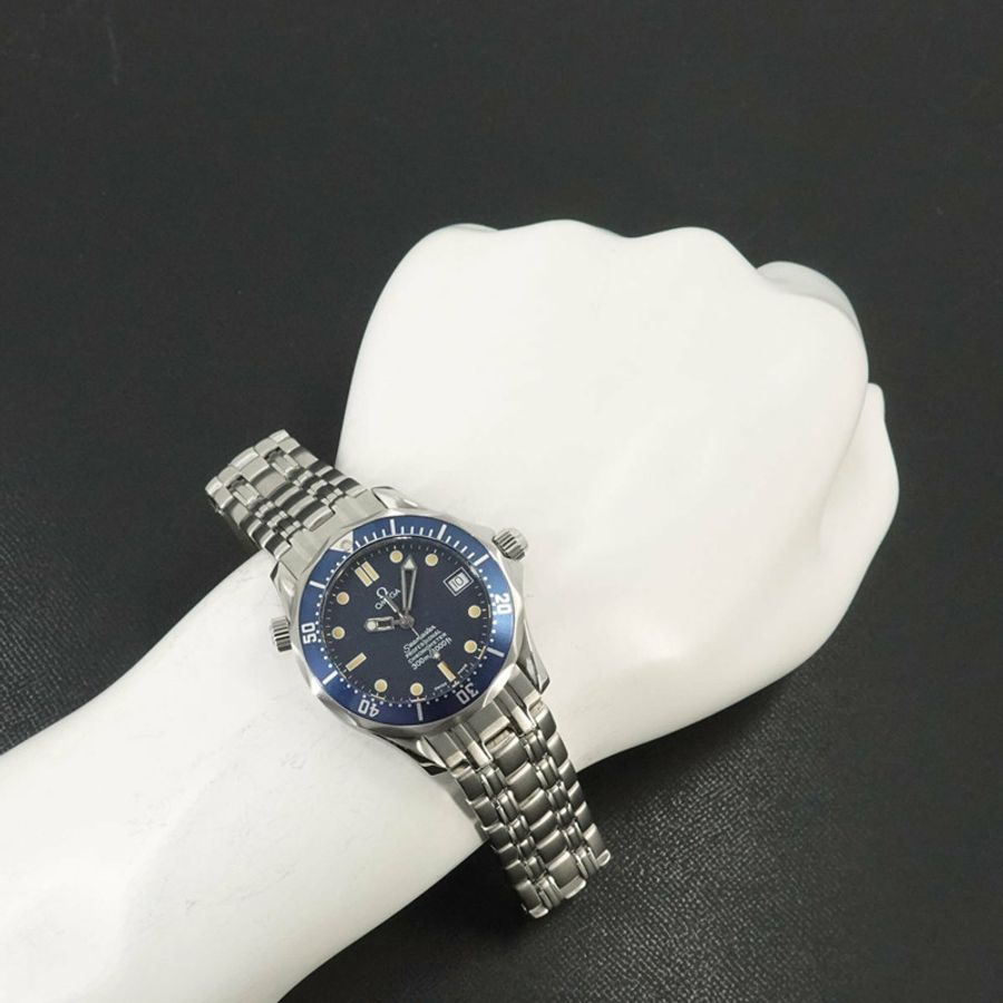 歐米茄海馬300專業潛水錶 2551 80 男童腕錶,日期顯示,海軍藍,自動上鍊機芯-3