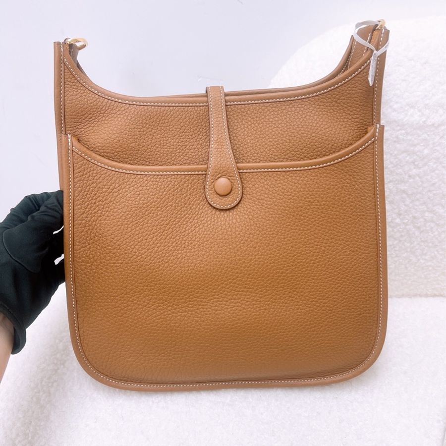 全新 Hermes E29 evelyne 29 金棕金釦 K-1