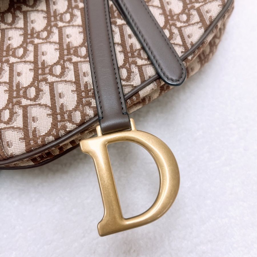 Dior saddle 棕色老花馬鞍包 中號-1