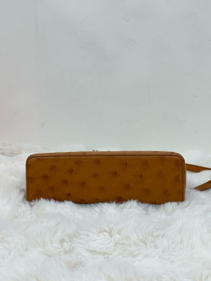 Loro Piana 鴕鳥皮L19包金棕干邑色-5
