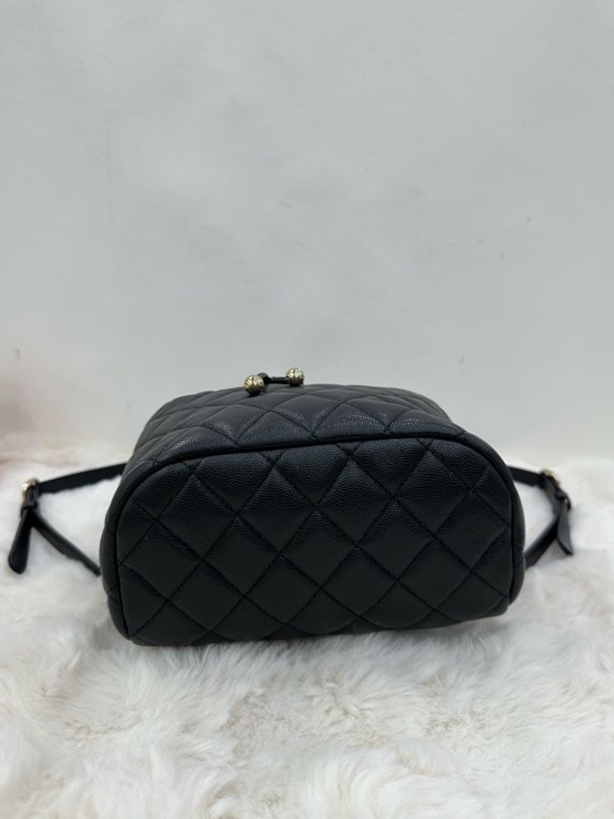 Chanel 香奈兒薩爾斯堡大中 黑色水波紋雙C扣雙肩包 24年 閒置有購證-5