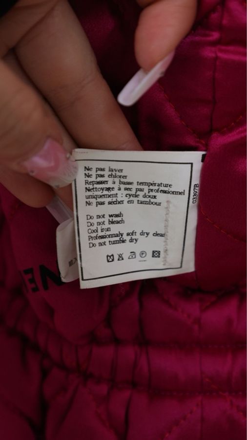 Chanel 94年可拆卸连帽玫紫色收腰棉服风衣外套-19