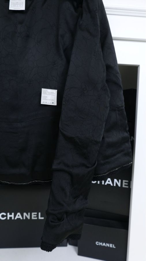 Chanel 03年黑色羊毛双排扣西装外套-15