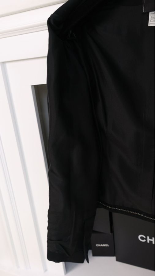 Chanel 00年黑色圆领侧边键盘扣上衣外套-13