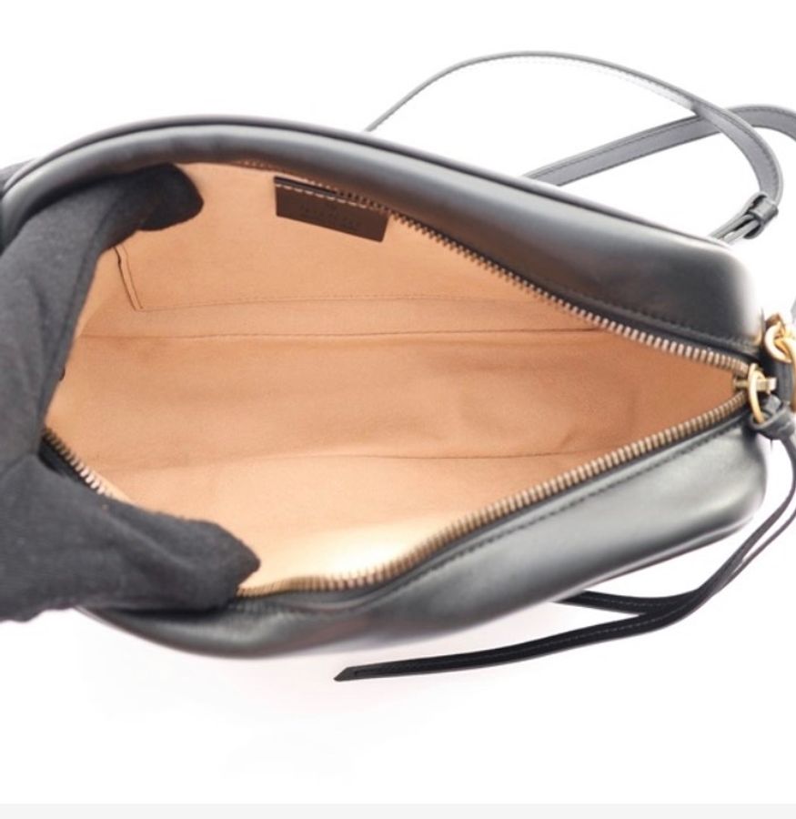 Gucci 古馳 黑色 Matelasse 牛皮 GG Marmont 相機-2