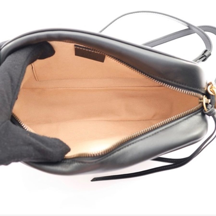 Gucci 古馳 黑色 Matelasse 牛皮 GG Marmont 相機-8