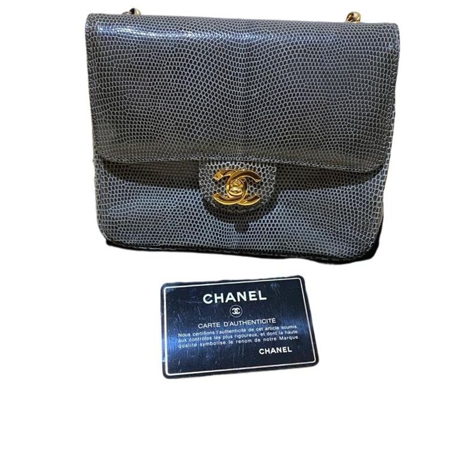 Chanel香奈兒雙C 扣特殊皮方胖子雕花鏈條包-0