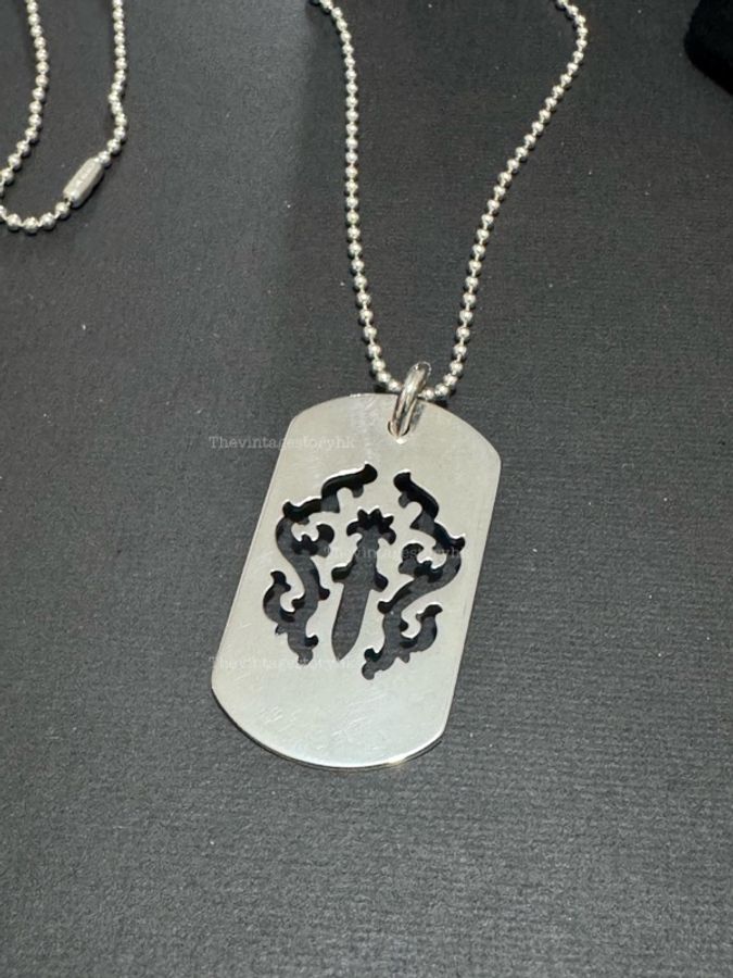 Chrome Hearts cut-out cross dog-tag pendant necklace-3