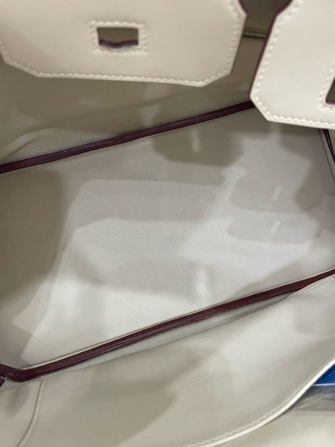 Hermes Birkin 30 羊毛白銀扣-3