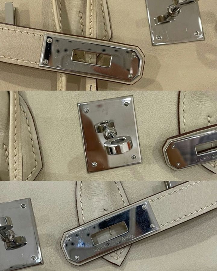 Hermes Birkin 30 羊毛白銀扣-6
