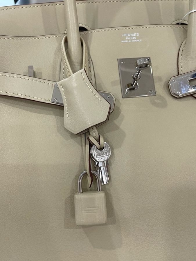 Hermes Birkin 30 羊毛白銀扣-9