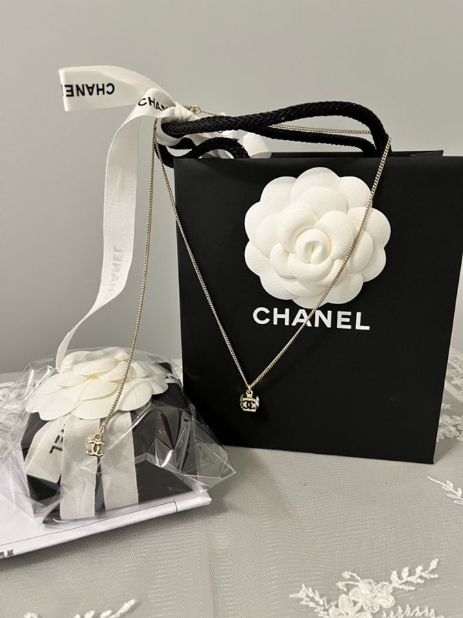 CHANEL 香奈兒《全新》25C Cube 小方糖雙C項鍊 金色|雙面Logo|可調式長短鍊-6