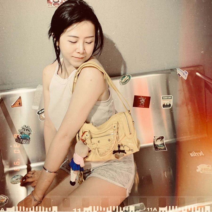 巴黎世家 機車包 黃色 復古包 腋下包 托特包 側背包 balenciaga mini city bag yellow-7