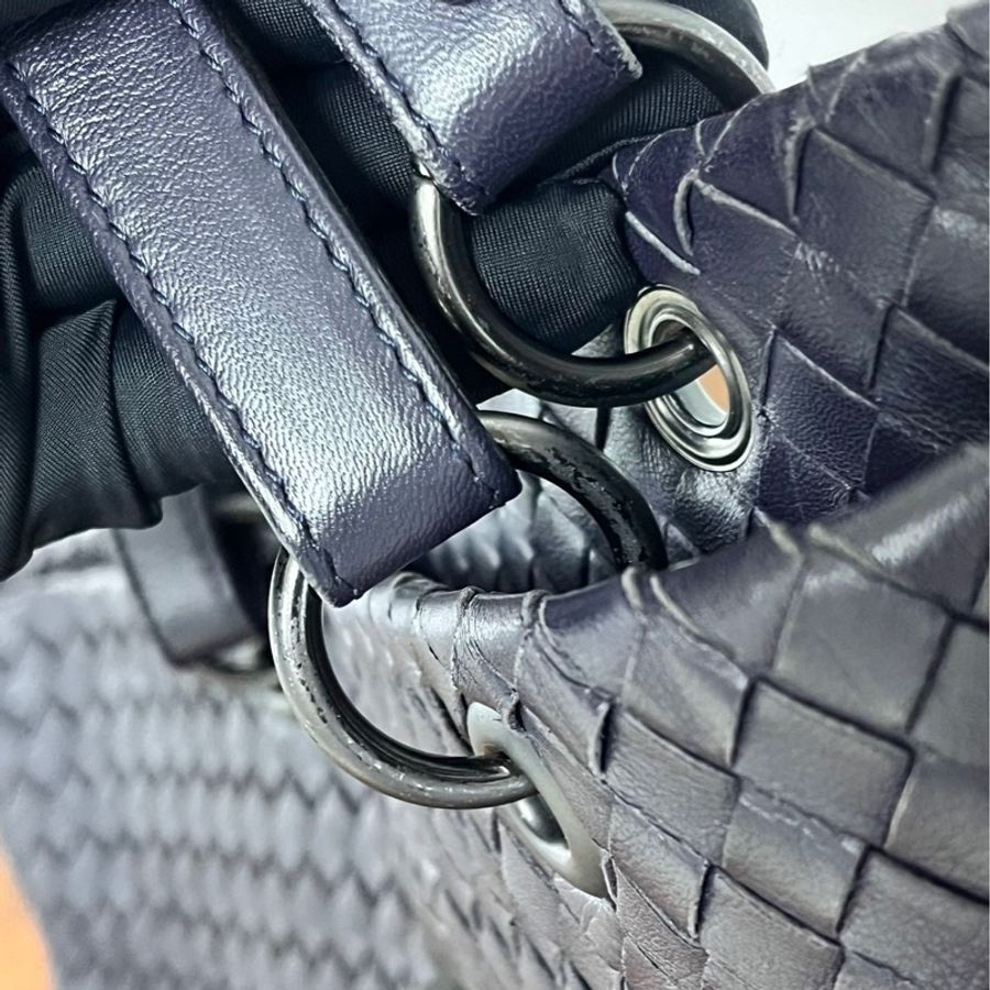BV 葆蝶家 BOTTEGA VENETA Capri 深紫色編織手提包 尺寸 40×15×25cm-6