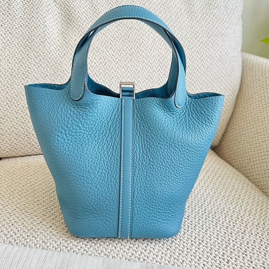 ~~Hermes Picotin 18 菜籃子 新牛仔藍銀扣~~-1