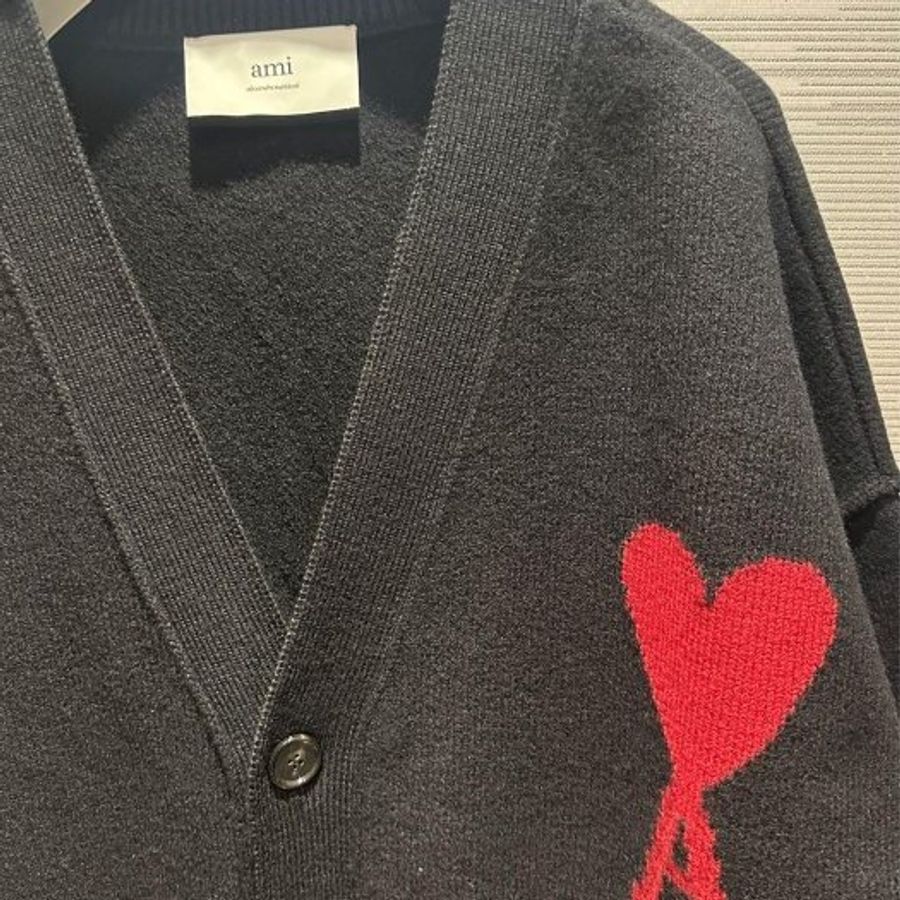 💎Han's house精品服飾💎AMI PARIS 愛心 毛衣 開衫外套 葡萄牙製 男女共穿 可手水洗 現貨 L 原價19200-5