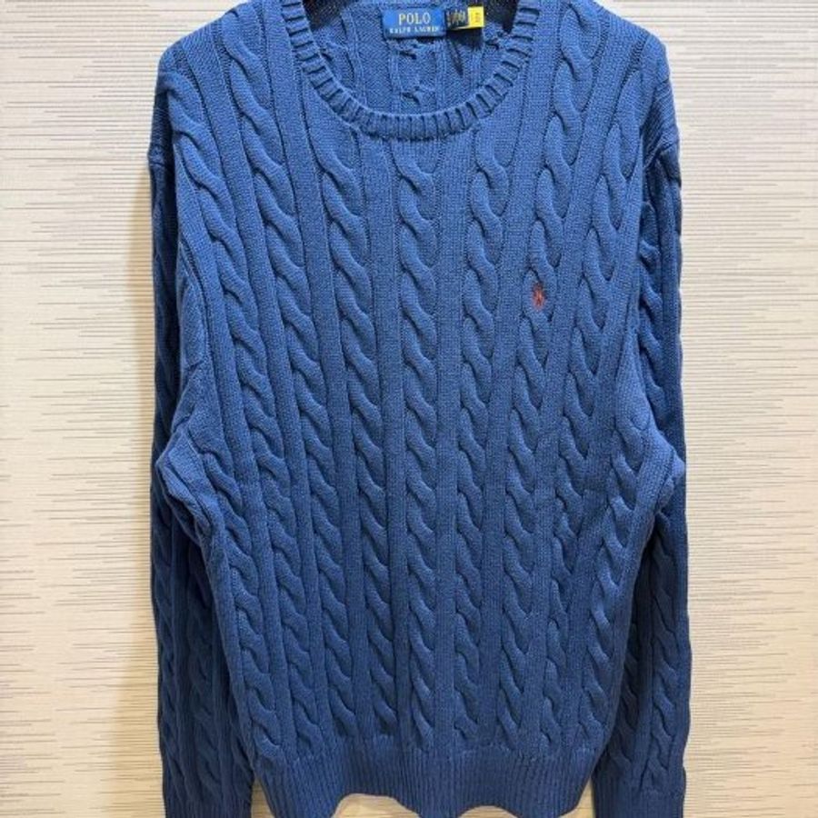💎Han's house精品服飾💎Ralph Lauren polo RL 小馬 麻花 粗 針織 毛衣 棉質 現貨 XL-0