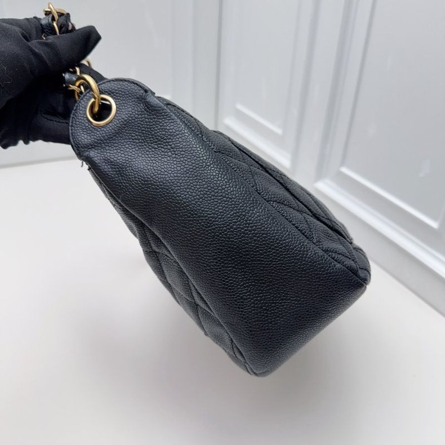 香奈兒/Chanel 黑金荔枝皮 Hobo中古肩背包-3