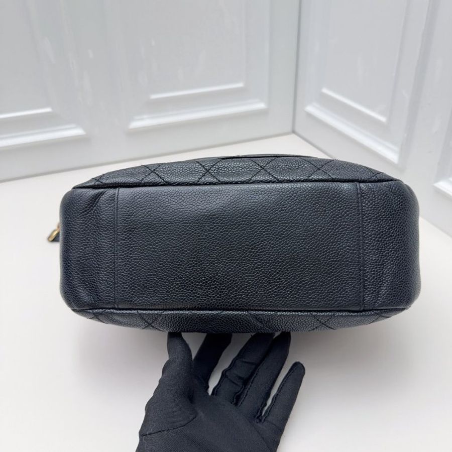 香奈兒/Chanel 黑金荔枝皮 Hobo中古肩背包-7
