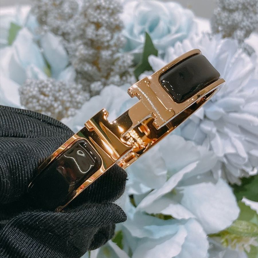 TW4937 Hermes 愛馬仕 手鐲 小號 黑色玫瑰金Clic H Bracelet PM Black x RGHW-2