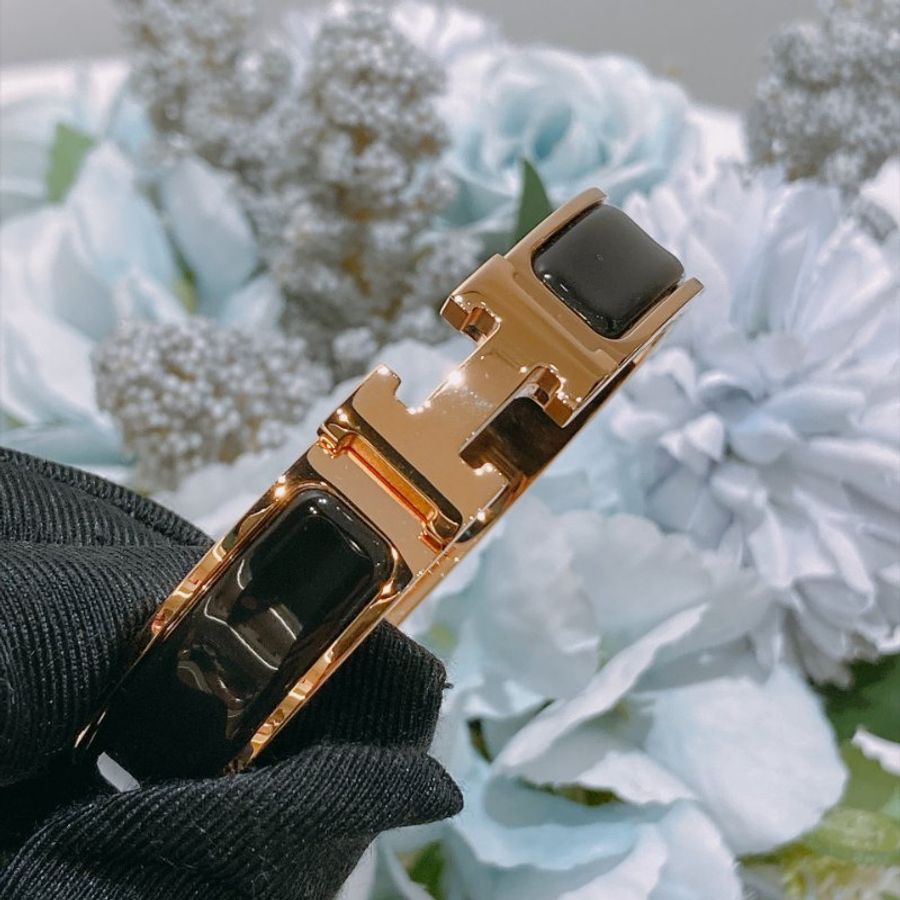 TW4937 Hermes 愛馬仕 手鐲 小號 黑色玫瑰金Clic H Bracelet PM Black x RGHW-3