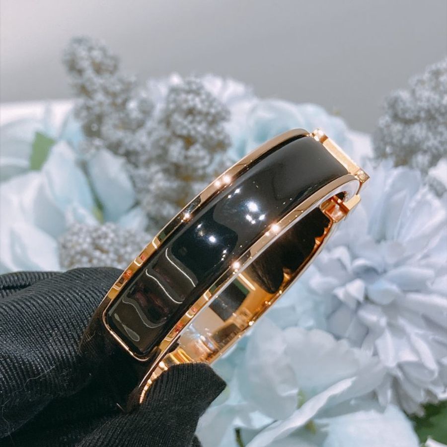 TW4937 Hermes 愛馬仕 手鐲 小號 黑色玫瑰金Clic H Bracelet PM Black x RGHW-6