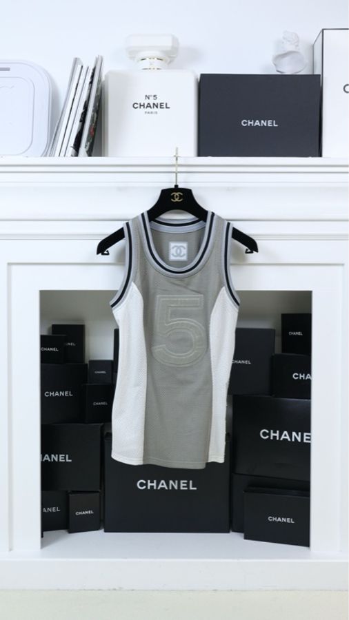 Chanel 04年运动系列5号字母灰色背心马甲-0