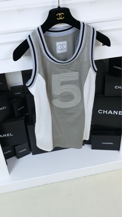 Chanel 04年运动系列5号字母灰色背心马甲-2