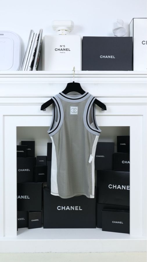 Chanel 04年运动系列5号字母灰色背心马甲-4