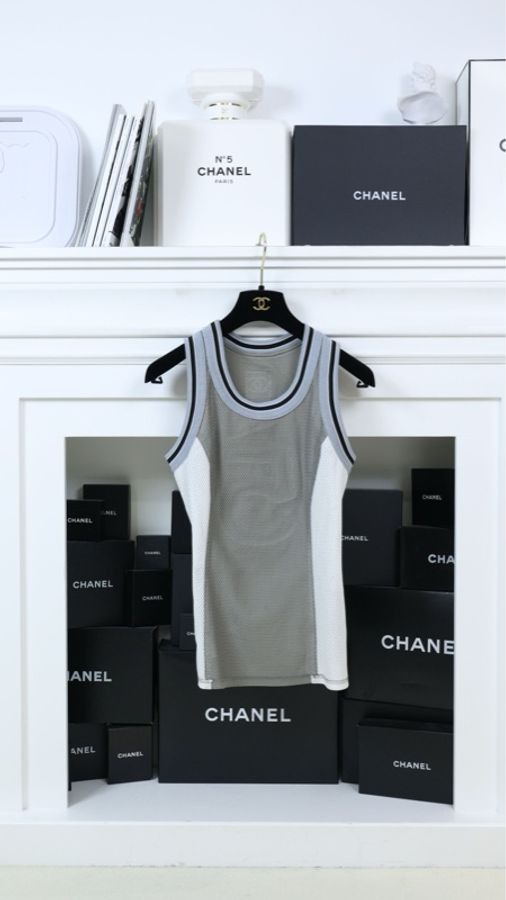 Chanel 04年运动系列5号字母灰色背心马甲-5