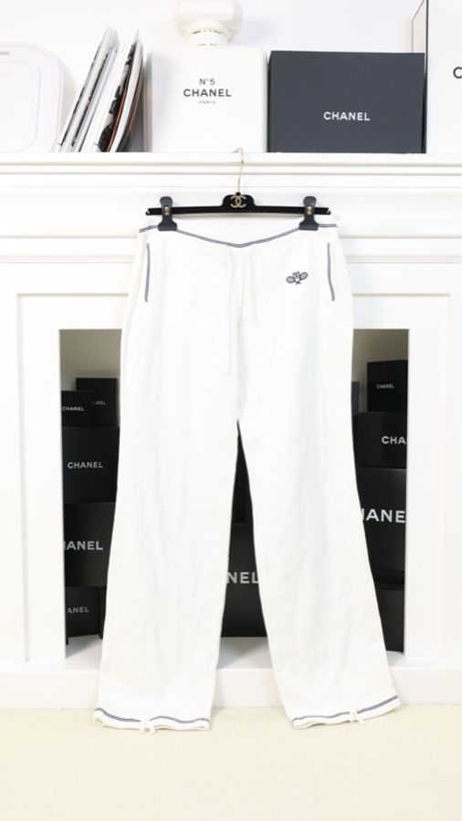 Chanel 05年运动方标系列白色长裤-0