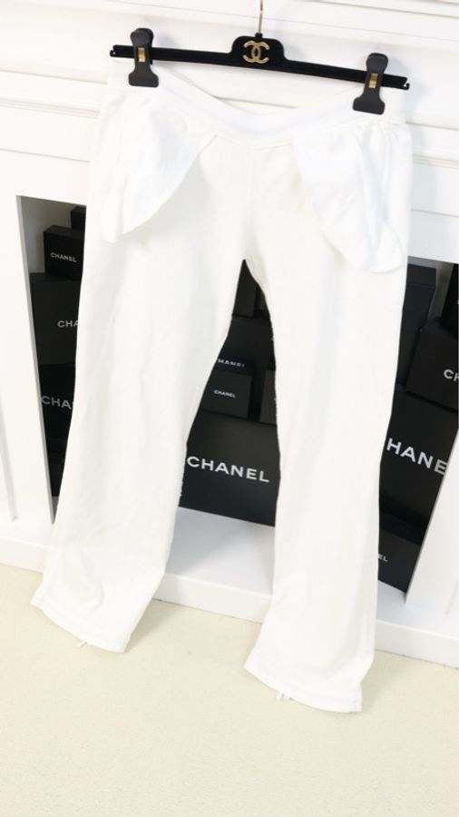 Chanel 05年运动方标系列白色长裤-6
