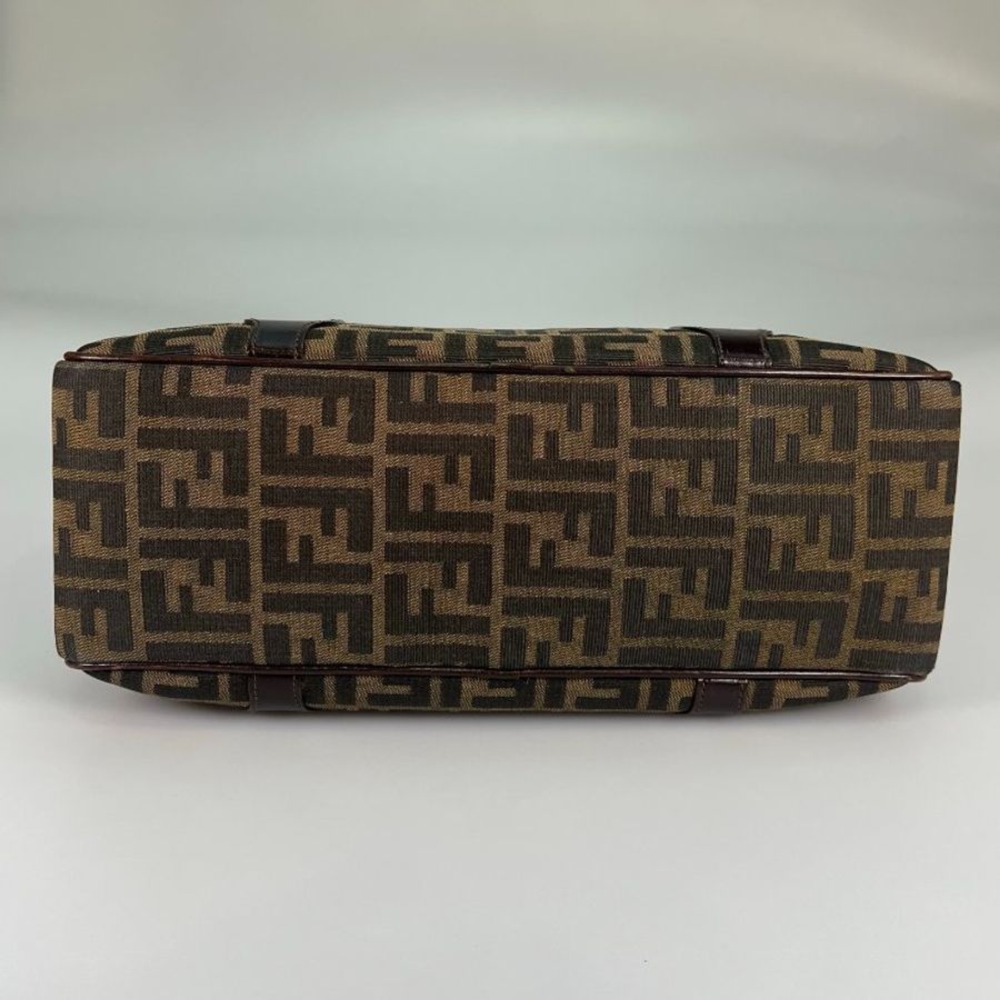 FENDI VINTAGE老花帆布ZUCCA口金手提單包-5