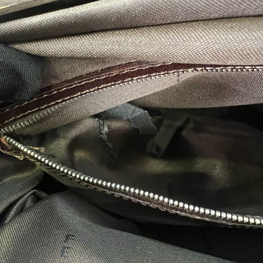 FENDI VINTAGE老花帆布ZUCCA口金手提單包-8