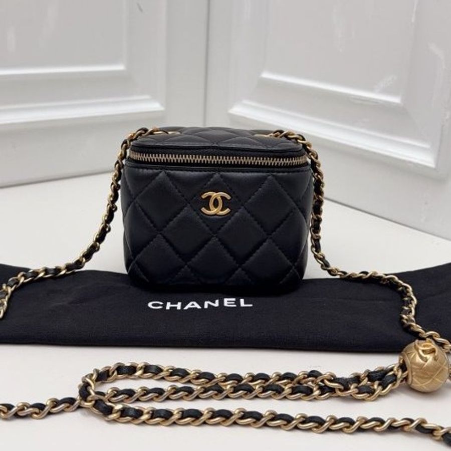 香奈兒/Chanel 小羊皮金球方盒子鏈條包-5