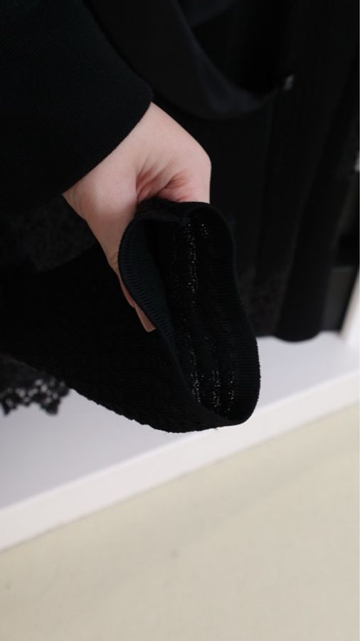 Chanel 11年黑色缎面领黑白马赛克背心套装-28