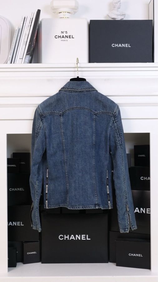Chanel 00年水洗丹宁牛仔拉链外套-1